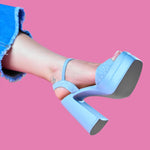 Sandalias de Tacon grueso en Jeans