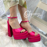 Sandalias KIM en FUCSIA SATINADAS