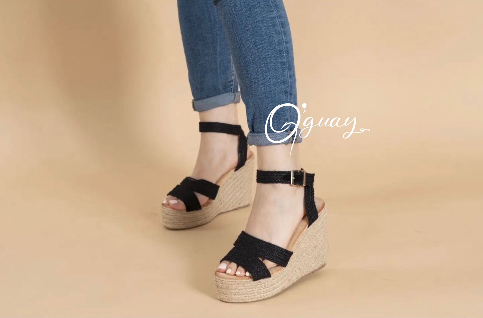 Cuñas Corridas Tejidas EN Negro