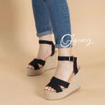 Cuñas Corridas Tejidas EN Negro