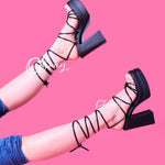 Sandalias Estilo Gladiadoras en NEGRO