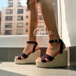 Cuñas Corridas Tejidas EN Negro